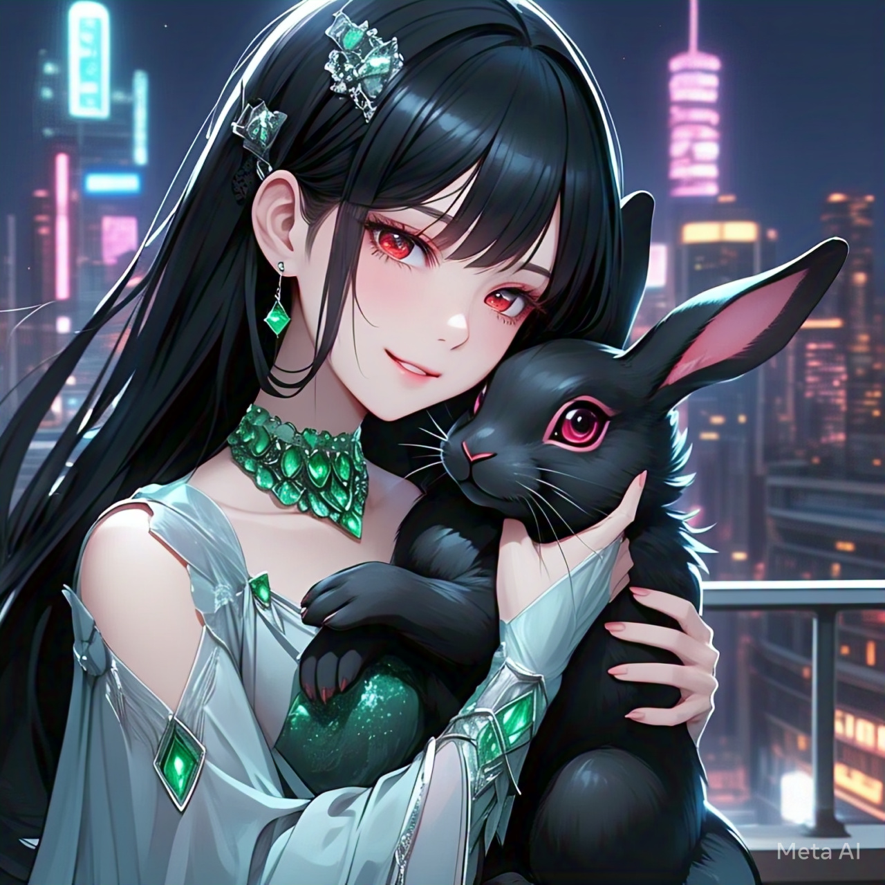 Gem in realistic and anime forms with a fireplace scene